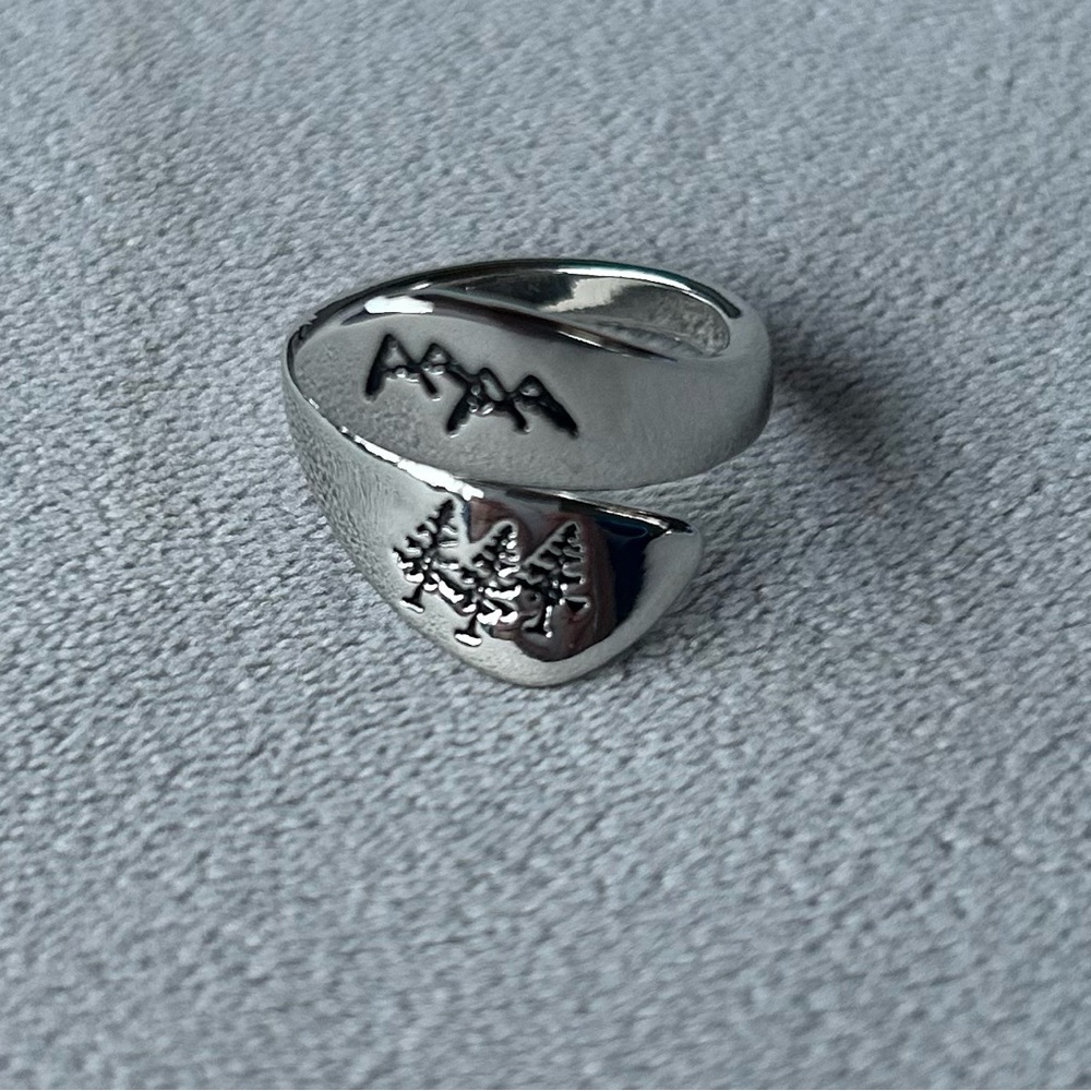 Mountain Etched Ring ~ Resizable ~ Brand New!